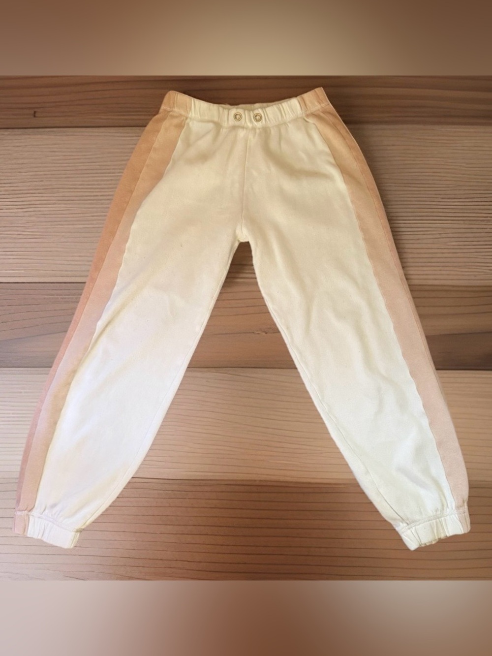 Vintage Havana Cream Joggers with Tan Side Stripes